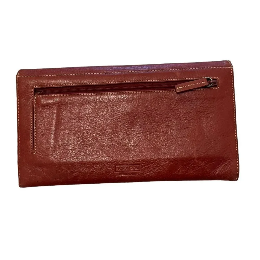 New Nordstrom red leather clutch